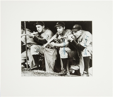 Joe DiMaggio, Bill Dickey and Tommy Henrich Multi-Signed 8x10 Photograph (JSA)